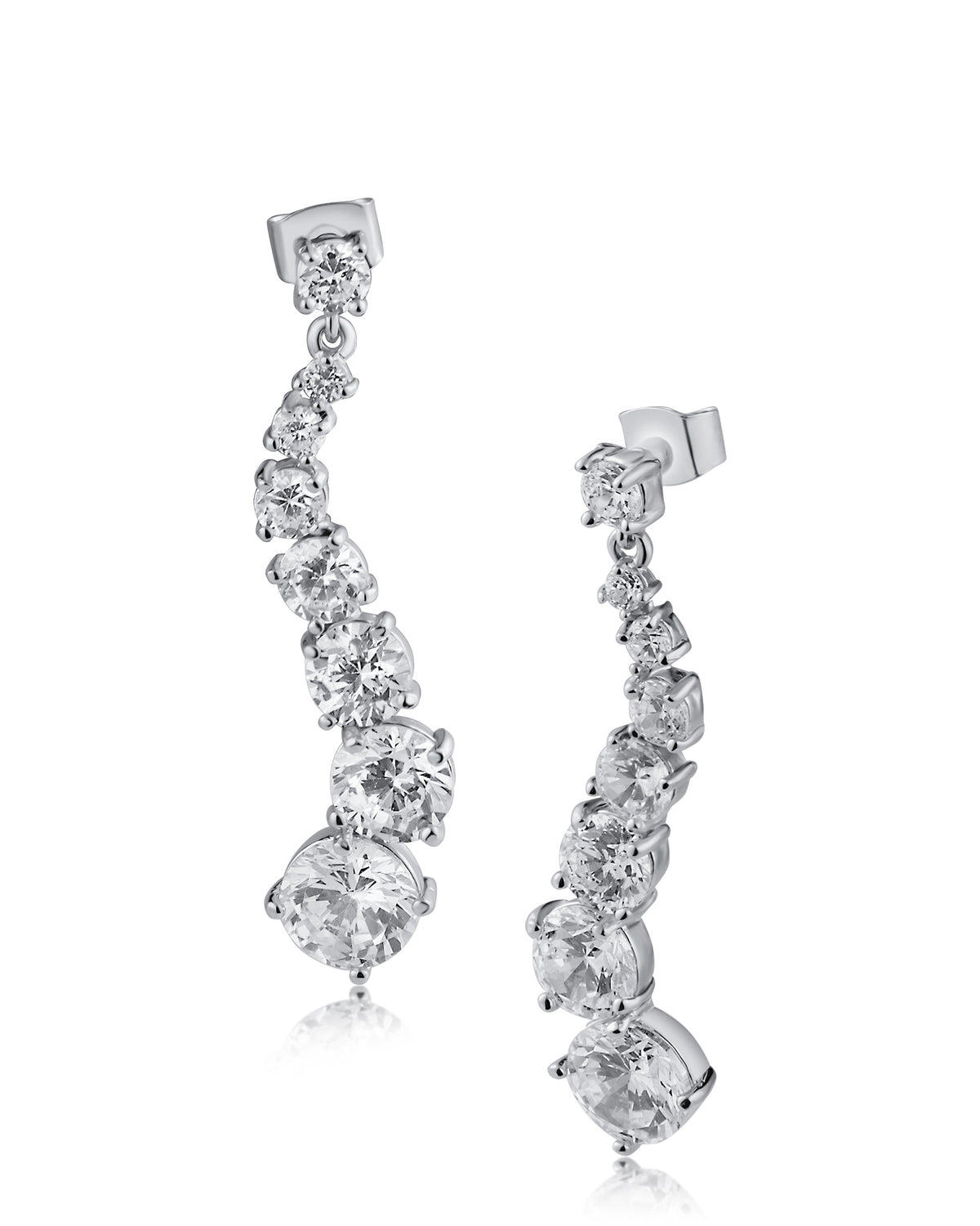 Graduated Round Swirl Drop Earrings