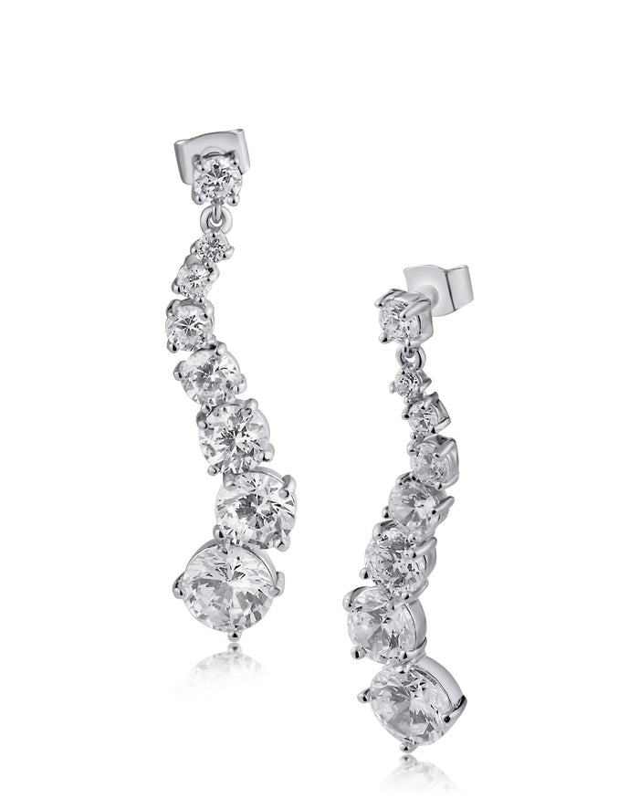 Graduated Round Swirl Drop Earrings