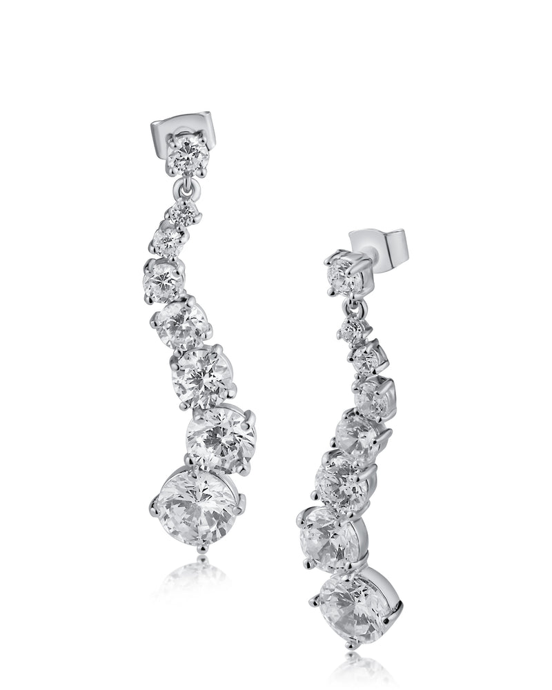 Graduated Round Swirl Drop Earrings