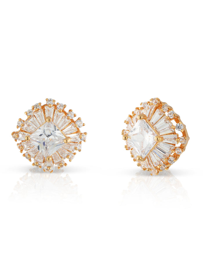 Cushion and Baguette CZ Studs