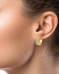 Micro Pave CZ Hoop Earrings