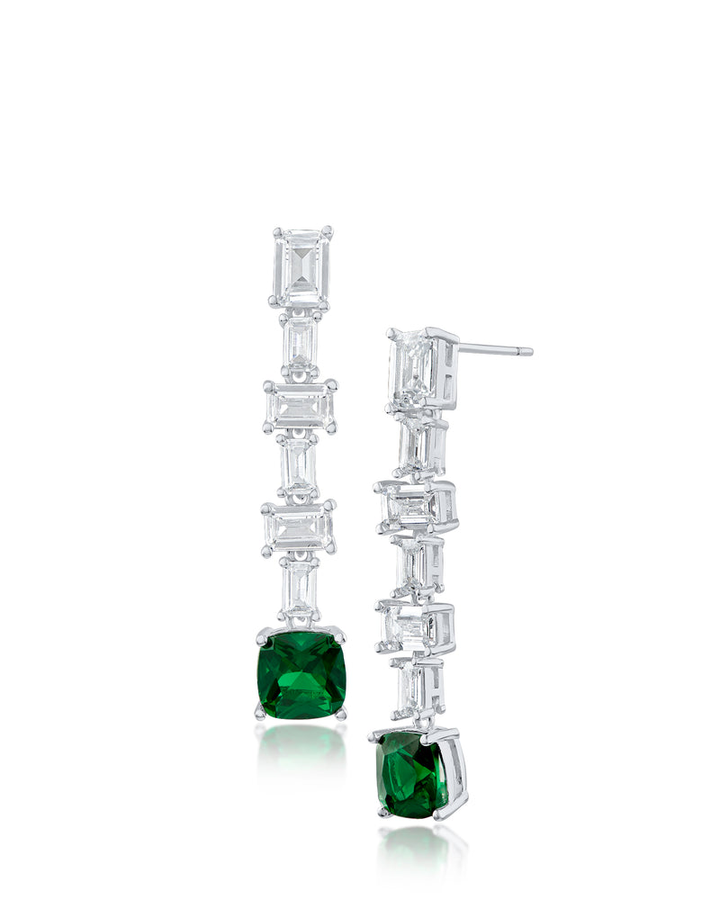 Baguette CZ Drop Earrings