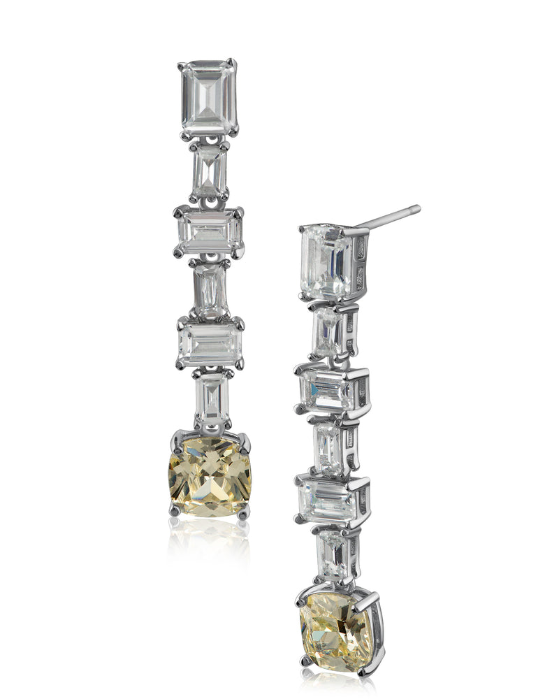 Baguette CZ Drop Earrings