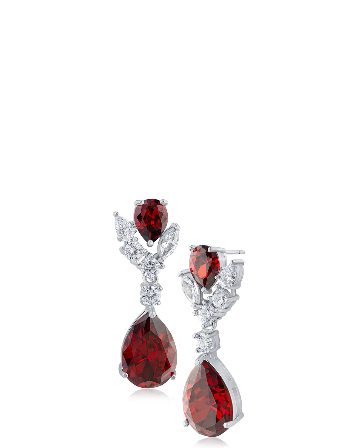 Multi Shape CZ Drop Earrings