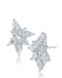 Pear CZ Cluster Studs