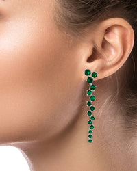 Round CZ Scattered Drop Earrings