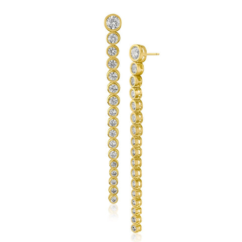 Baguette and Round CZ Earrings