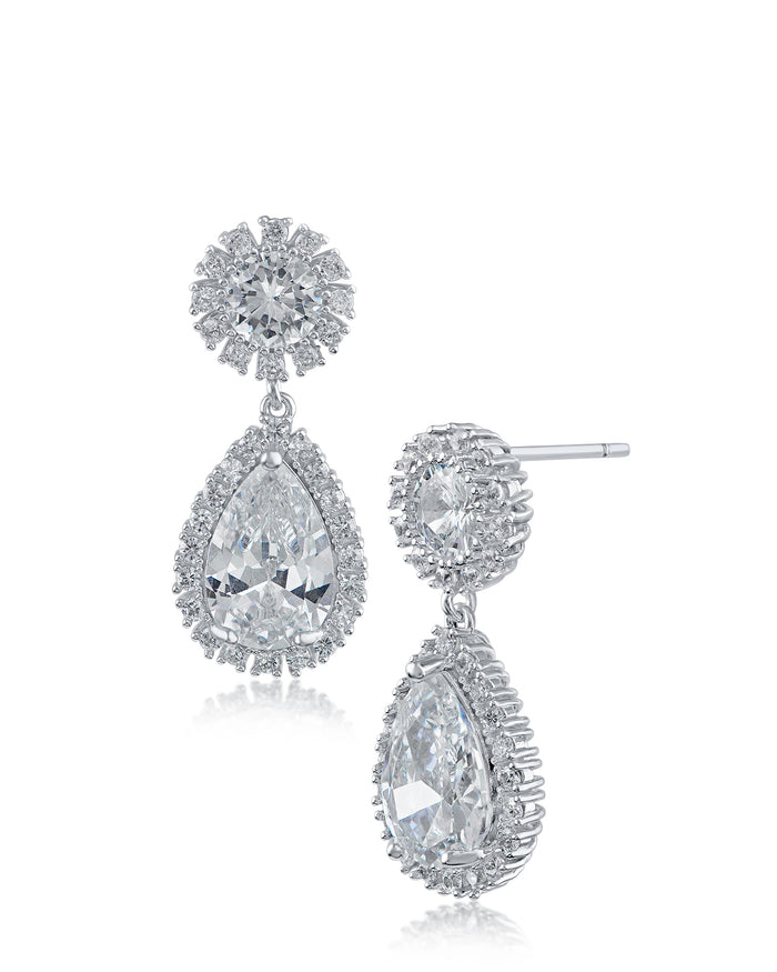 Double Drop Earrings with Pave