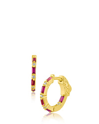 Mini Baguette Huggie Hoop