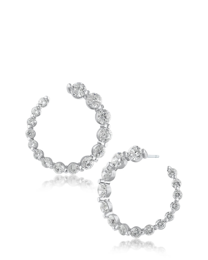 Round CZ Open Circle Earrings