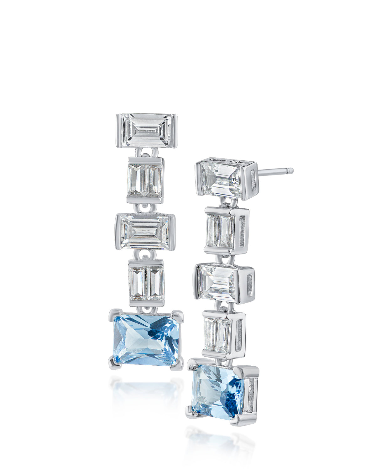 Baguette Cubic Zirconia Drop Earrings