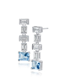 Baguette Cubic Zirconia Drop Earrings
