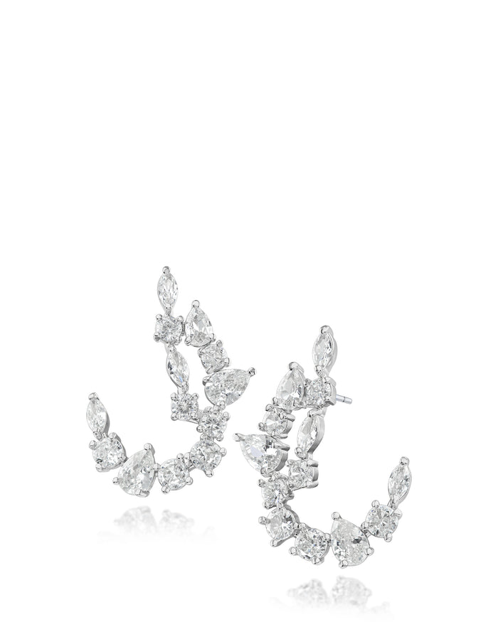 CZ Multi Shape Curved Earrings