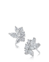 Round and Marquise Cluster Earrings