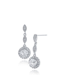 Pink CZ Delicate Drop Earrings