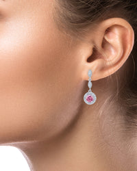 Pink CZ Delicate Drop Earrings