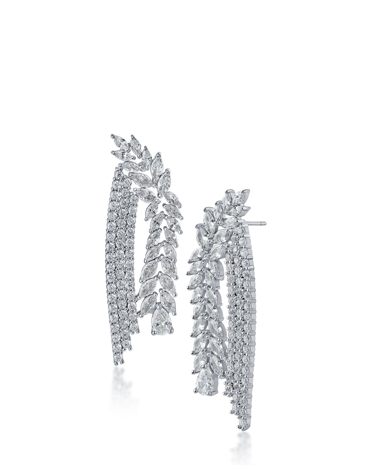 Marquise and Round Waterfall Earrings