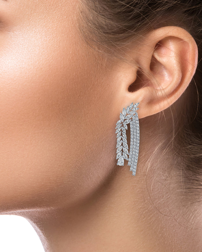 Marquise and Round Waterfall Earrings