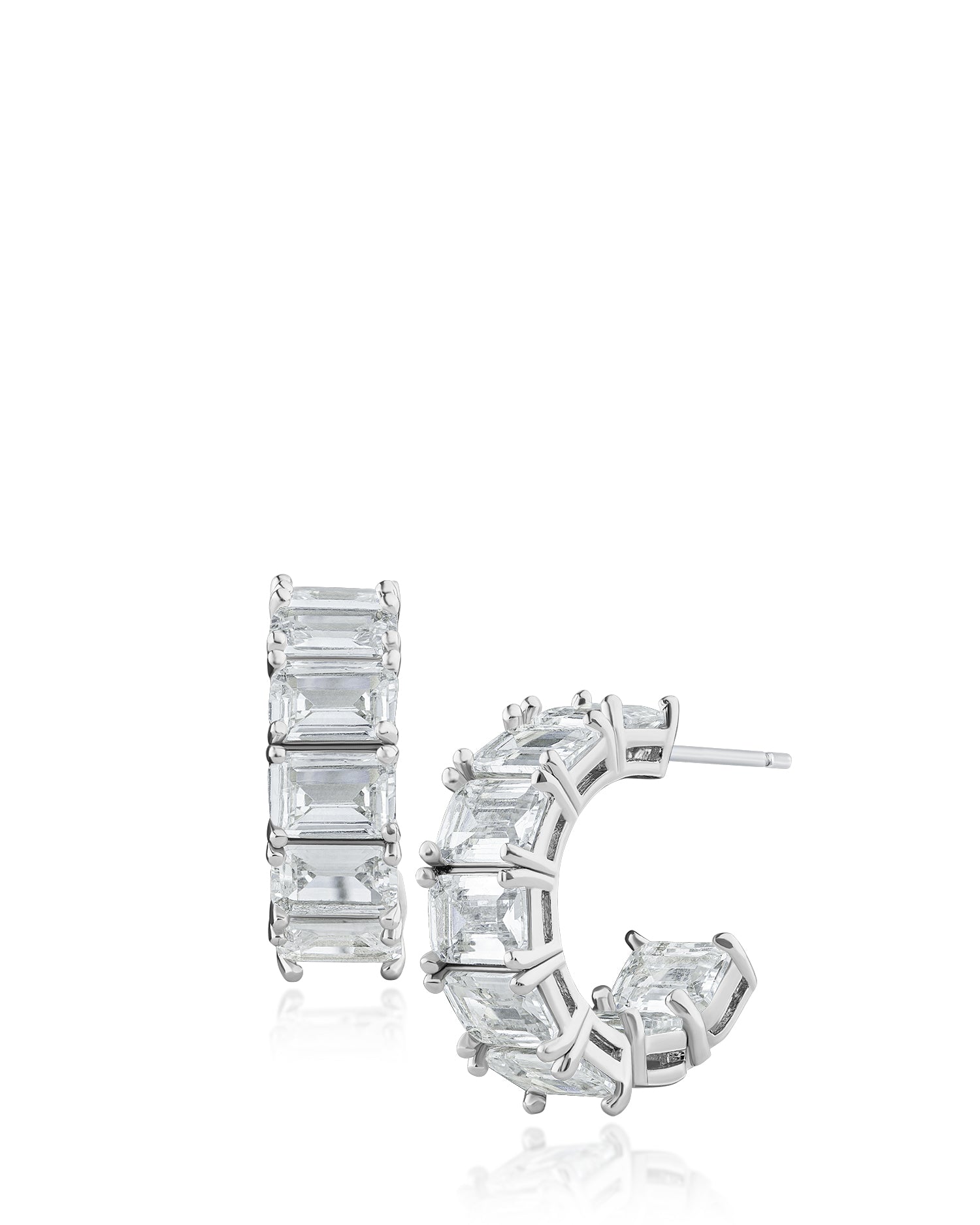 Emerald CZ Huggie Earrings