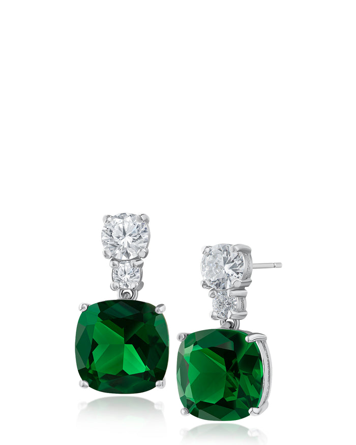 Round and Cushion CZ Earrings