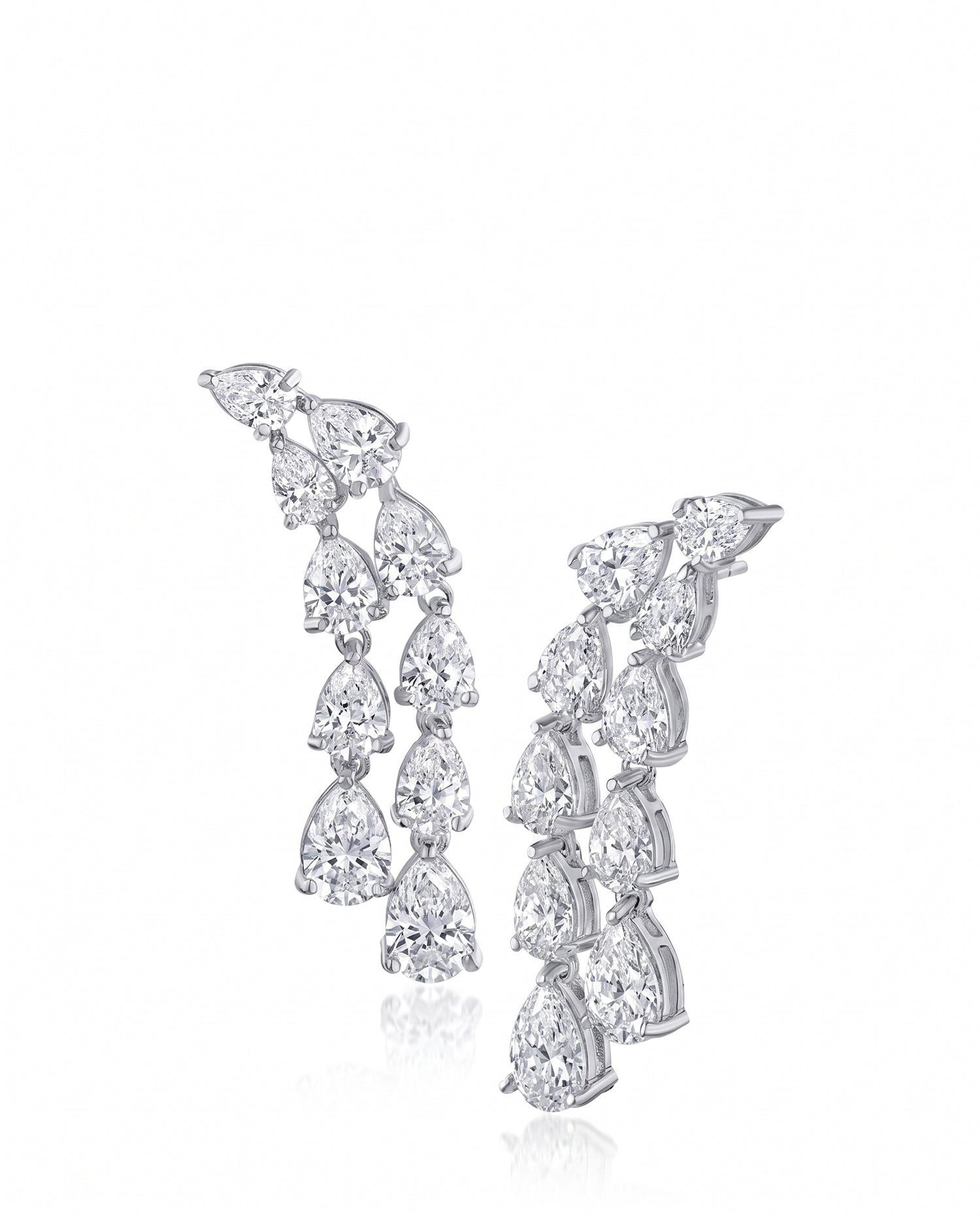 Double Pear Waterfall Earrings