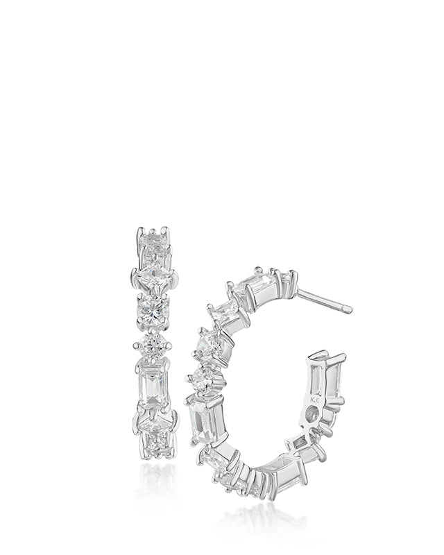Multi Shape CZ Hoop – CZ by Kenneth Jay Lane