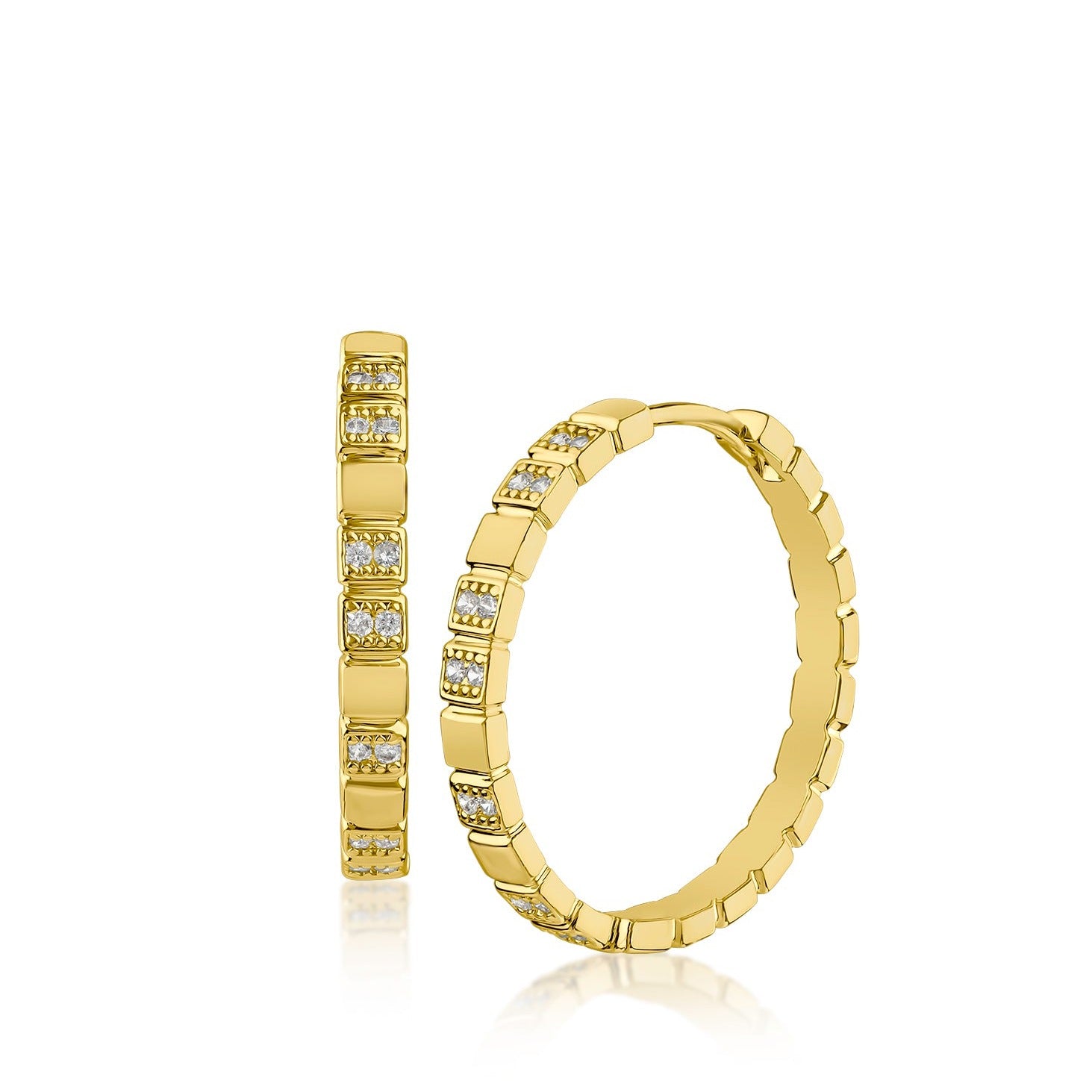 Cz by kenneth jay lane bezel mini hoop Clearance