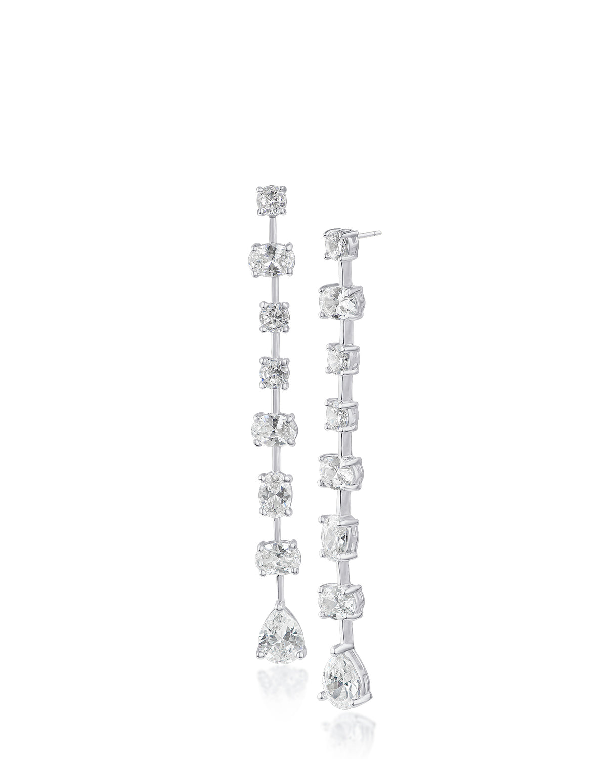 Round and Oval CZ Drop Earrings