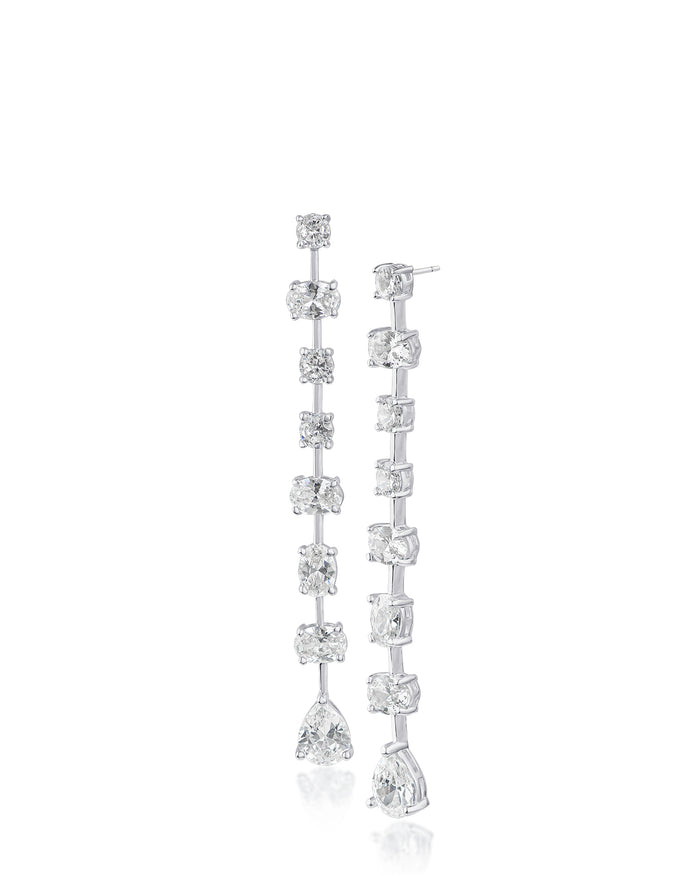 Round and Oval CZ Drop Earrings