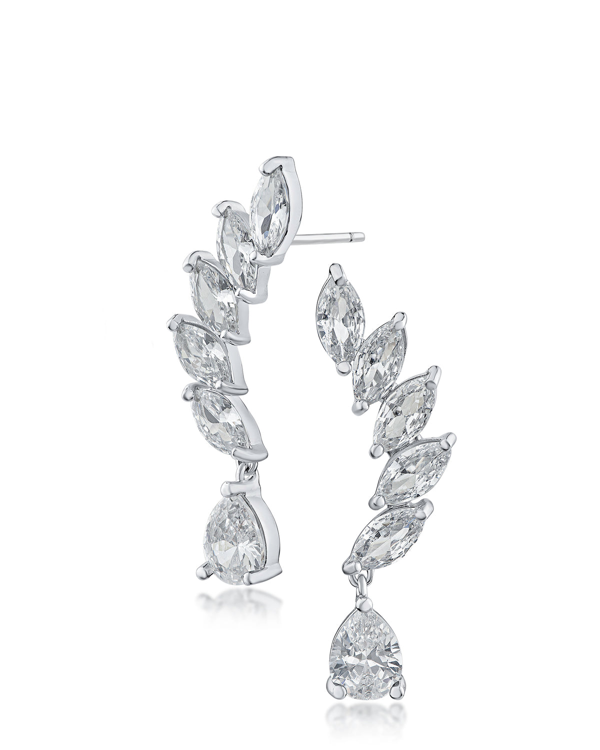 Marquise and Pear CZ Drop Earrings
