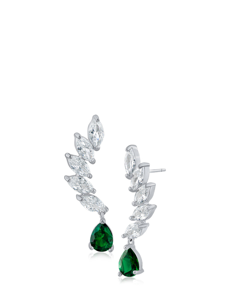 Marquise and Pear CZ Drop Earrings