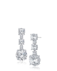 Graduated Round CZ Earrings