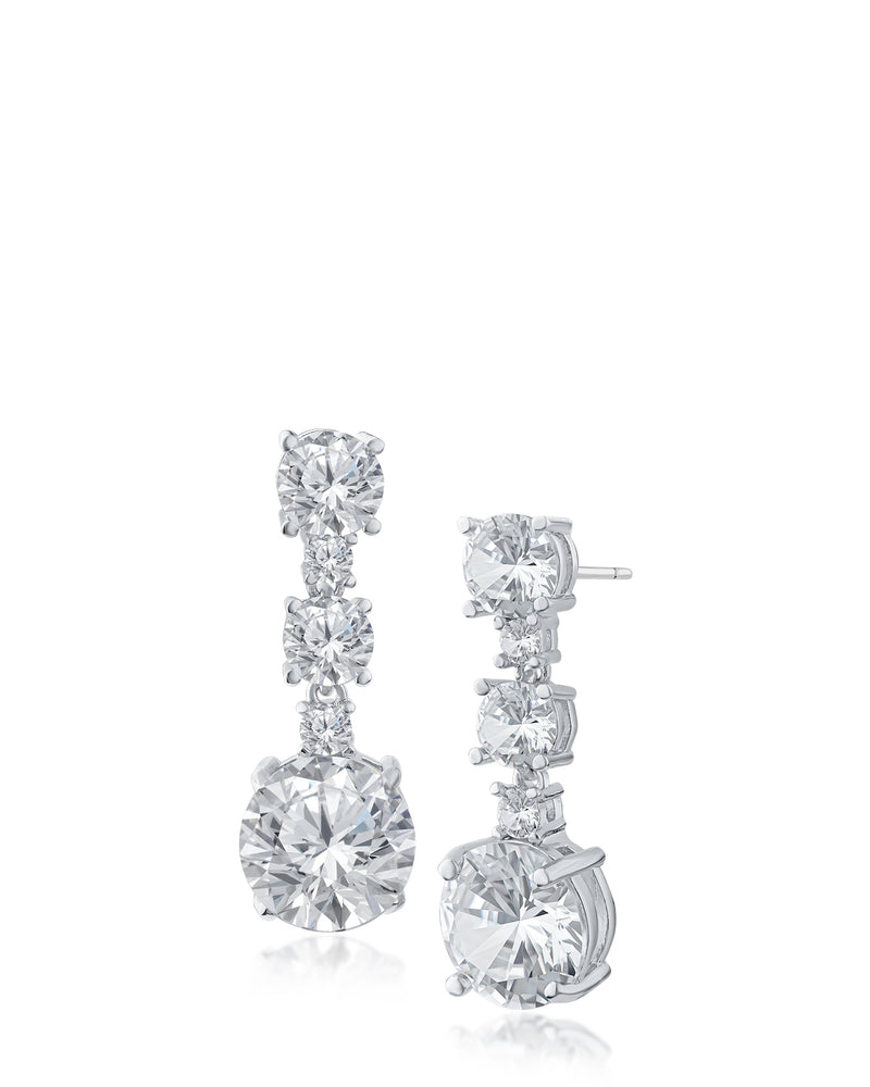 Graduated Round CZ Earrings