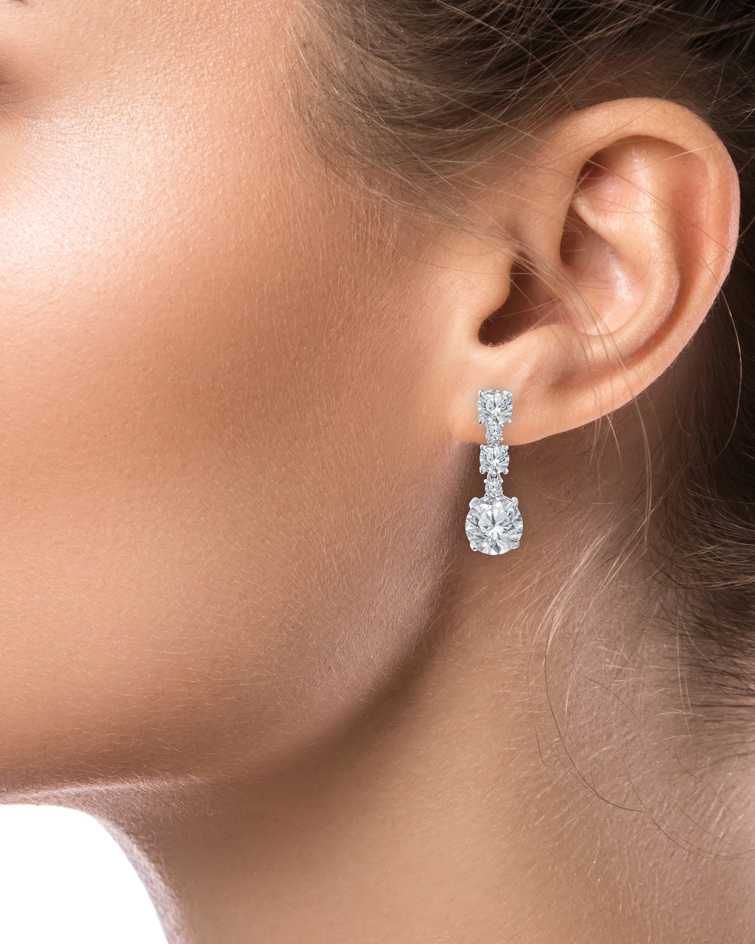 Graduated Drop CZ Earrings