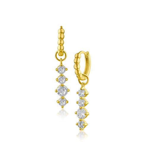 CZ and Chain Drop Earring