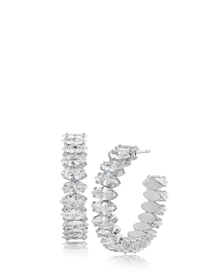 Marquise CZ Hoope Earrings
