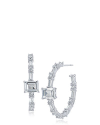Multi CZ Hoop Earrings