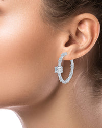 Multi CZ Hoop Earrings