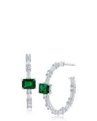 Multi CZ Hoop Earrings