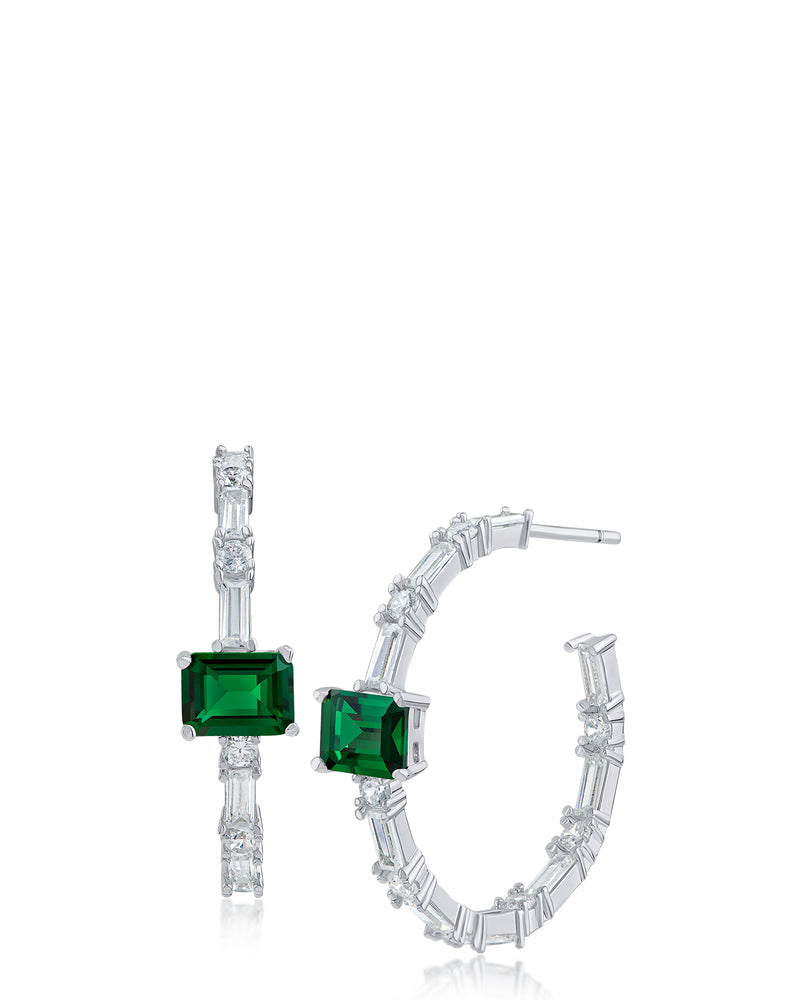 Multi CZ Hoop Earrings