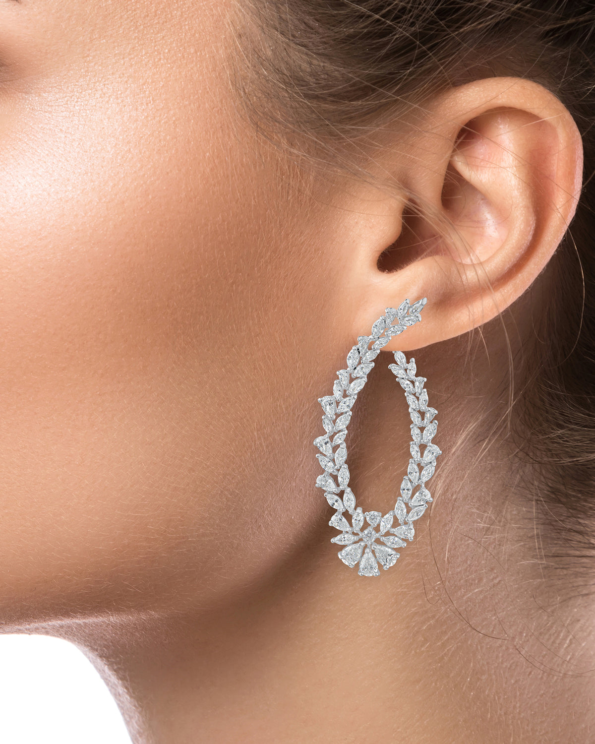 Long Open Teardrop Statement Earring