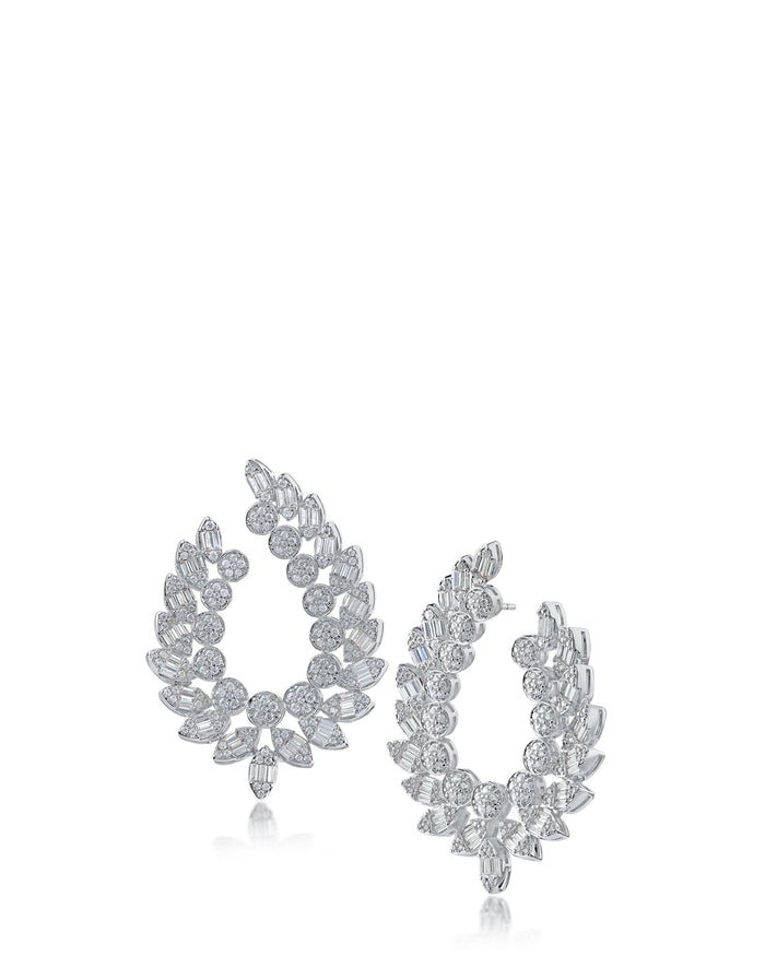 Multi Shape CZ Open Oval Earrings
