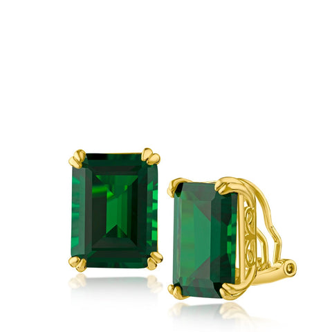 Emerald and Pave Statement Hoop Earrings