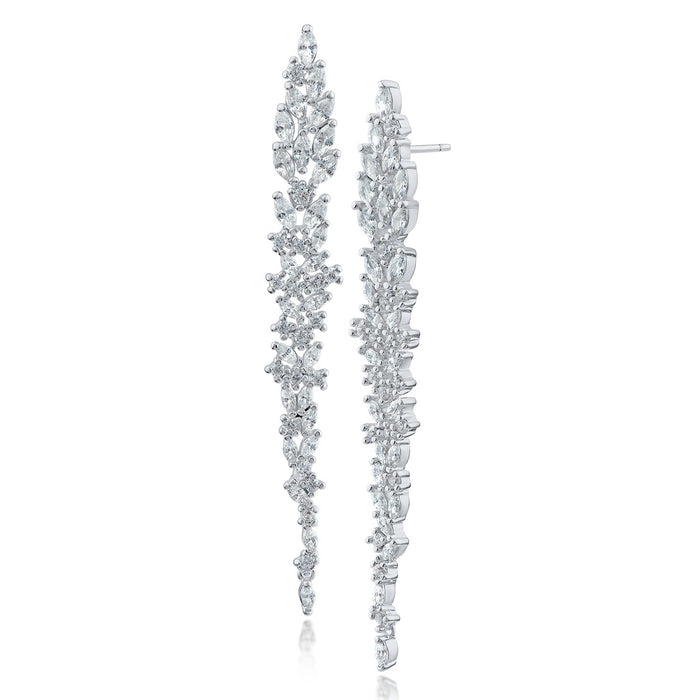 CZ Cluster Drop Earring