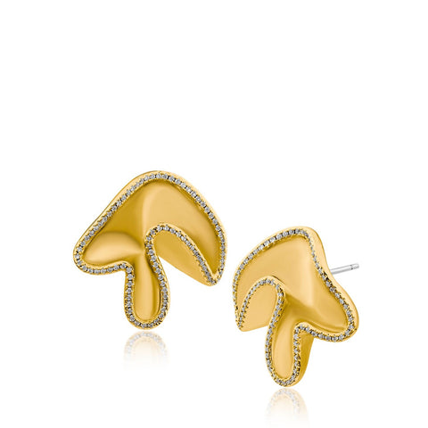 Pear CZ Antique Bezel Earrings
