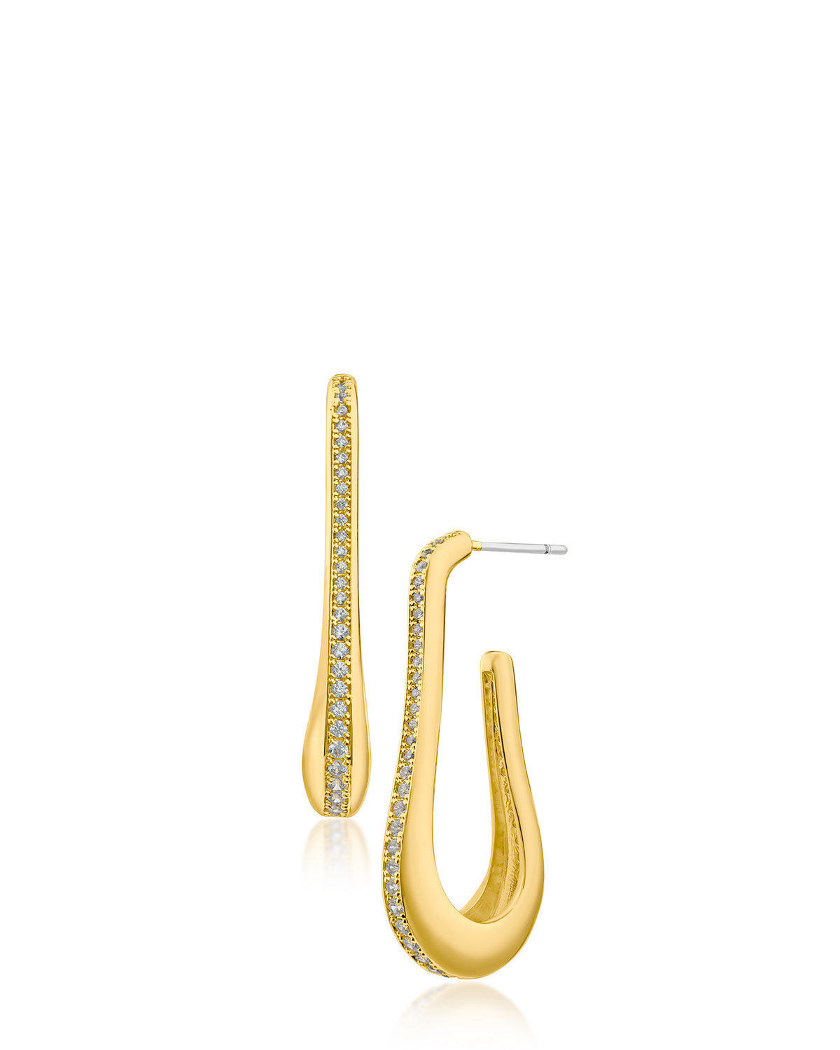 Pave Elongated Hoop Earrings