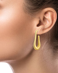 Pave Elongated Hoop Earrings