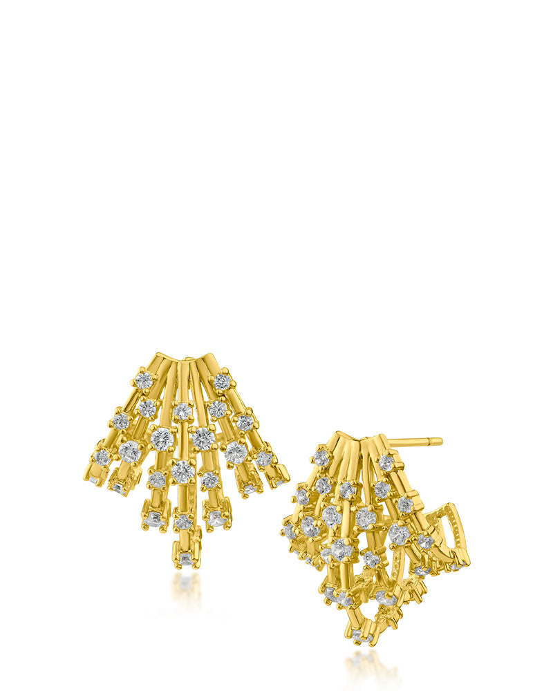 Round CZ Cage Earrings