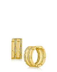 Pave Link Hoop Earrings