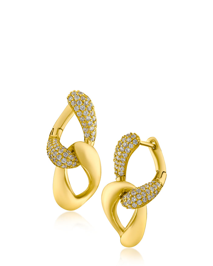 Pave Double Link Earrings